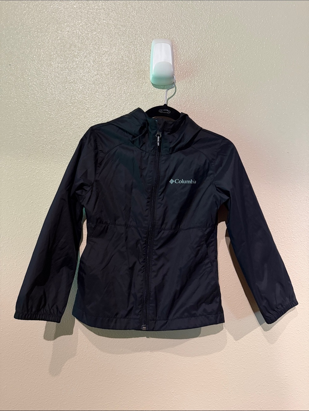 XXS 4/5 Columbia Black Kids Raincoat Hooded Waterproof Jacket